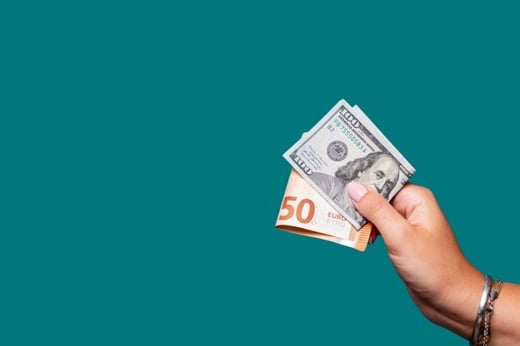 dollar euro held in hand