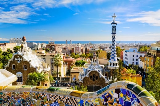 View of Park Guell in Barcelona